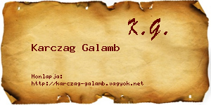 Karczag Galamb névjegykártya
